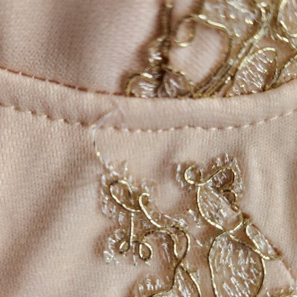 Fashion Nova Gold Embroidered Dress Bodycon Small - Picture 7 of 9